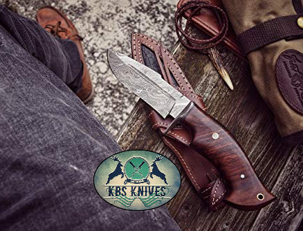 Damascus Steel Hunter Knife – KBS Knives Store