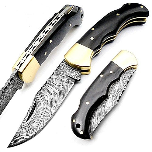 Damascus steel handmade folding knife – KBS Knives Store