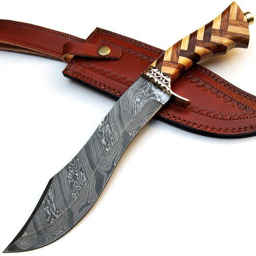 Custom Handmade Damascus Bowie Knife
