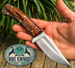 Premium handmade hunter's fixed blade knife with O1 tool steel blade
