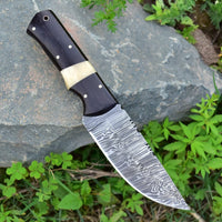 Damascus Skinning Knife-Wenge Wood Handle