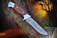 Handmade Damascus Steel Blade Outdoor Knife