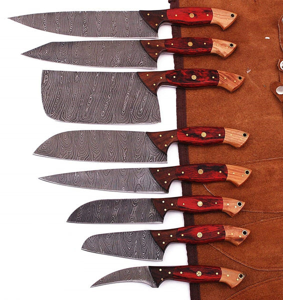 08 PCS Custom Handmade Kitchen Knives Set