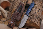 Damascus Hunting Knife With Pakka Wood Handle