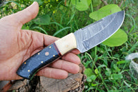 Fixed Blade Custom Handmade Damascus Steel Skinning Knife