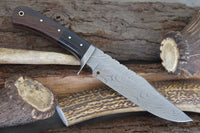 Custom Handmade Damascus Steel Hunter Knife