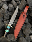Handmade Damascus Steel Blade Bowie Knife