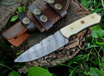 Custom Handmade Damascus Steel Hunting Skinning Knife