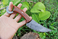 Custom Handmade Damascus Steel Skinning Hunting Knife