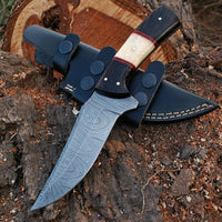 Custom Handmade Damascus Steel Hunting Knife