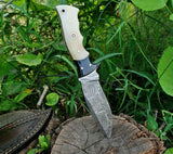 Custom Handmade Damascus Steel Hunting Knife