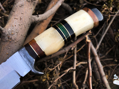 Close-up of the D2 Steel Blade on a Custom Bowie Knife by KBS Knives
