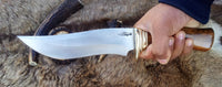 Custom Bowie Knife with Rosewood Handle and Brass Guard by KBS Knives