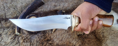 Custom Bowie Knife with Rosewood Handle and Brass Guard by KBS Knives