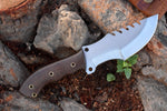 Custom Handcrafted D2 Steel Tops Tom Brown Tracker Knife with Canvas Micarta Handle