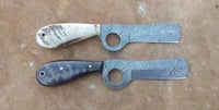 Custom Handmade Damascus Steel Cowboy Bull Cutter Knife with Mountain Sheep Horn Handle