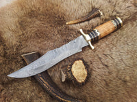 Custom Handmade Steelstorm Bowie Knife with Twist Pattern Damascus Steel Blade