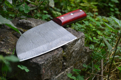 Full Tang Custom Handmade Damascus Steel Chef / Chopper Knife