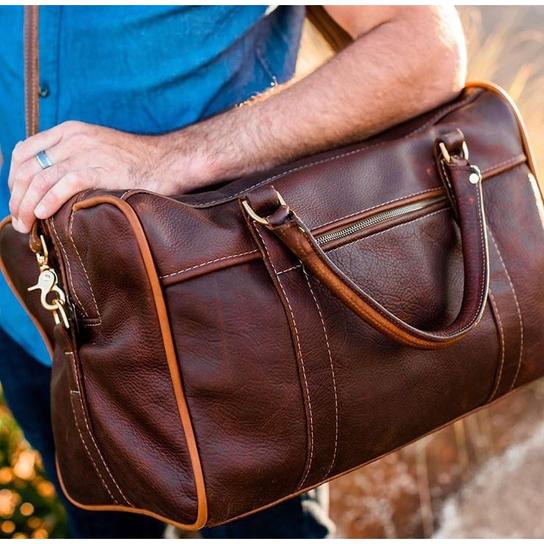 Men's Leather Duffle Bag- Lifetime Leather Co