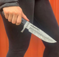 Durable Original Bowie Knife with Leather Sheath for Hunters and Outdoorsmen