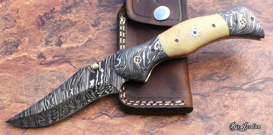 Everyday Carry Custom Handcrafted Damascus Steel Folding Pocket Knife – The Vanguard