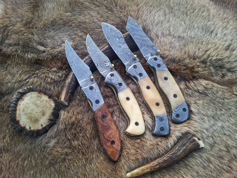 Everyday Carry Deal of 3 Damascus Steel Folding Pocket Knives – The Trio Edge
