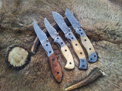 Everyday Carry Deal of 3 Damascus Steel Folding Pocket Knives – The Trio Edge
