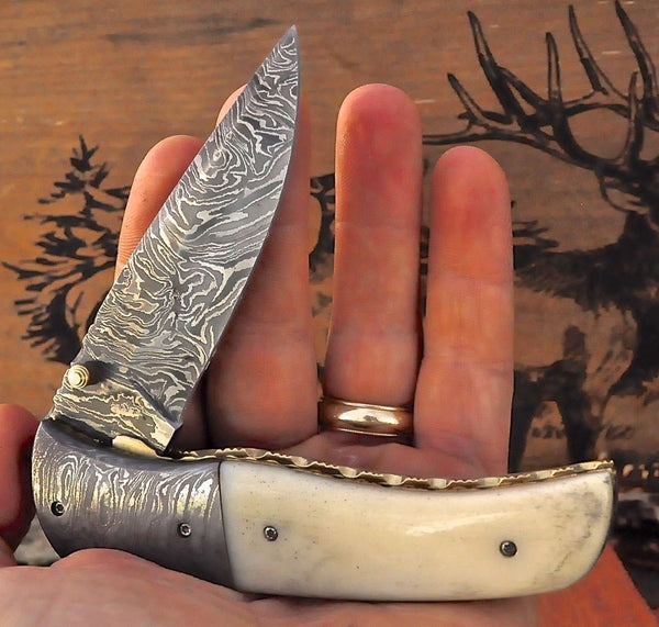 Everyday Carry Legacy Custom Damascus Folding Knife
