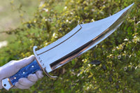 Full Tang Bowie Knife with Custom Handmade Mirror Polished D2 Steel Blade