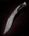 Best kukri with an 11-inch Damascus steel blade and black G10 handle.
