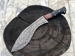 Full Tang Damascus Steel Gurkha Kukri with Blood Groove and G10 Handle.
