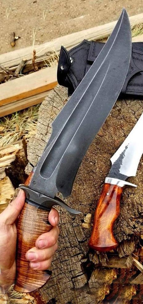 Georgia Hunter Big Knife 16" 1095 Steel Blade with Burl Walnut Handle