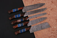 Damascus Kitchen Knives Set