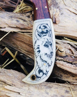 Engraved Hunting Tanto Knife