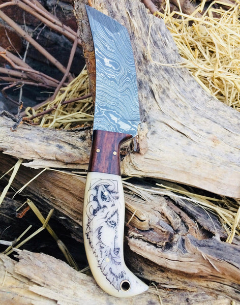 Engraved Hunting Tanto Knife