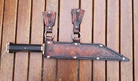 Custom Handmade Hand Forged 1095 Steel Viking Seax Knife with Rosewood Handle and Brass Guards - 14 inches by KBS Knives Store
