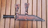Custom Handmade Hand Forged 1095 Steel Viking Seax Knife with Rosewood Handle and Brass Guards - 14 inches by KBS Knives Store