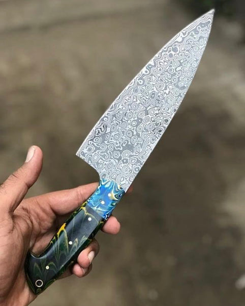 Raindrop Damascus Steel Chef Knife