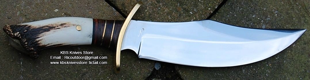 Oregon Bowie Knife with 1095 High Carbon Steel Blade and Rosewood Handle by KBS Knives.