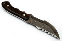 Premium Damascus Steel Tracker Knife with Rosewood Handle and Rockwell Hardness 55-58 HRC