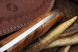 Premium Full Tang Hunter Bowie Knife with Olive Wood Handle and Brass Pipes