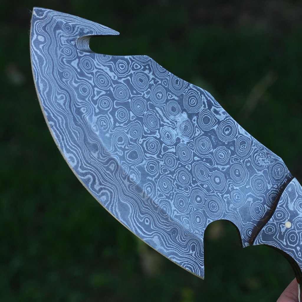 Premium Custom Damascus Steel Guthook Knife - 8