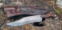 Wild Pig Hunting Bowie Knife with Custom Handmade Heavy-Duty Full Tang 1095 High Carbon Steel Blade