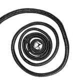 Bull whip measuring 8 feet from the handle to the braid's end, displayed elegantly.
