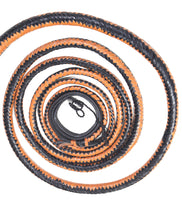 8-foot section of the bull whip showing the braided thong and handle design.
