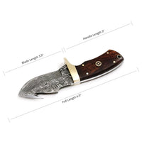 Damascus EDC Guthook Knife