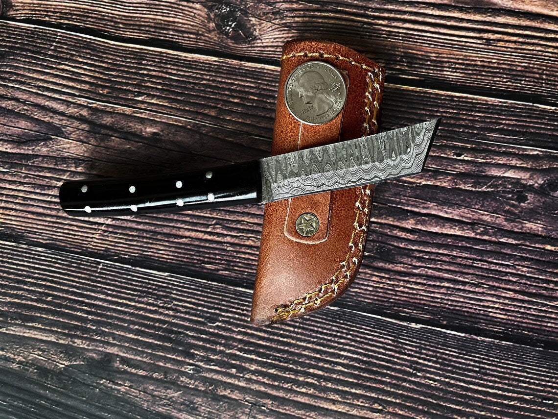 Custom Handmade Damascus Tanto Blade Knife KBS Knives Store