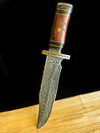 Custom Handmade Damascus Steel Hunting Bowie Knife