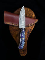 Custom Handmade Raindrop Damascus Steel Hunting Knife