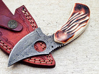 Custom Handmade Damascus skinning knife